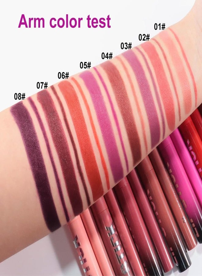 AMY'S DIARY 2Pcs Deep Purple Lipstick and Lip Liner Combo, Lip Liner and Lip Stick Kit for Women, Matte Lip Pencil and Smooth Hydrating Lipstick, Non-Stick Lip Makeup Set (08#Deep Plum Purple) - Image 5